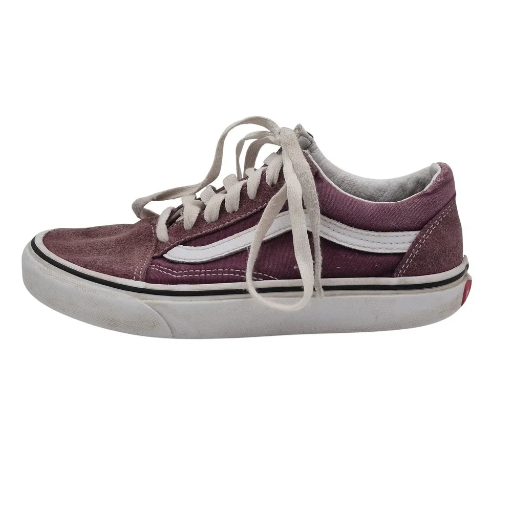 Vans Old Skool Shoes Womens Size 5 Purple Suede Canvas Low Top‎ Skate Sneakers